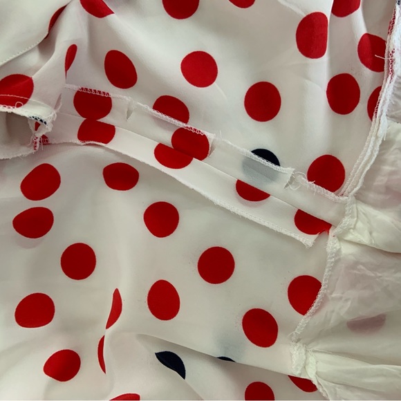 *HOST PICK* 80s INSPIRED DRESS WITH POLKA DOTS / SMALL - MEDIUM / BLEU MARINE - Picture 8 of 9